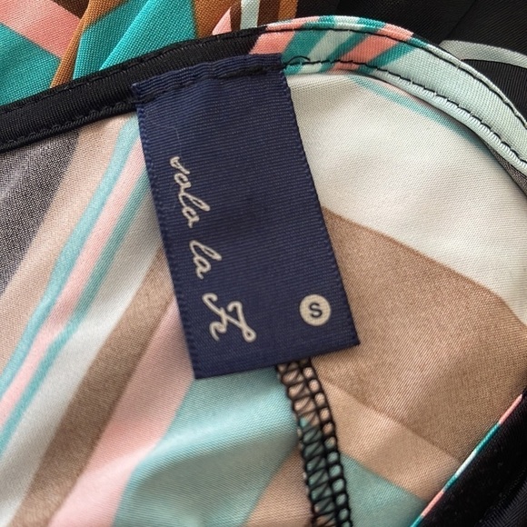 Solo La Fe Boho Striped Chevron Half Sleeve Dress l SIZE S - Picture 4 of 7